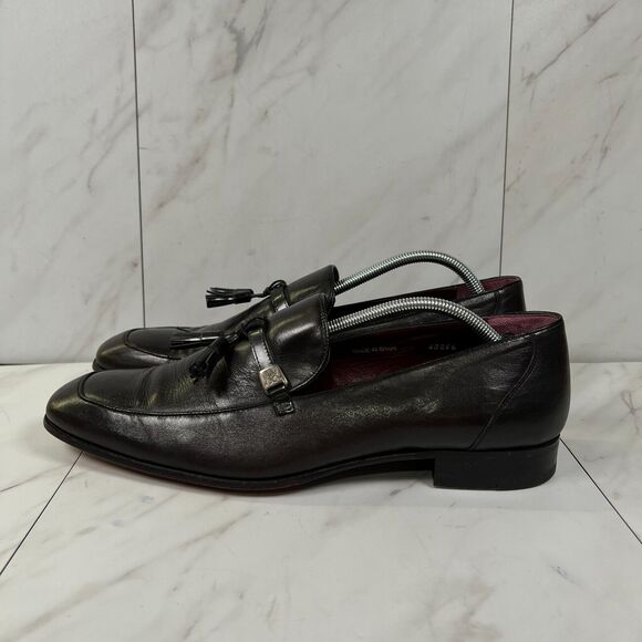 Mezlan Custom Novara II Mens Size 11 Black Leather Slip On Tassel Dress Loafers - Picture 3 of 8
